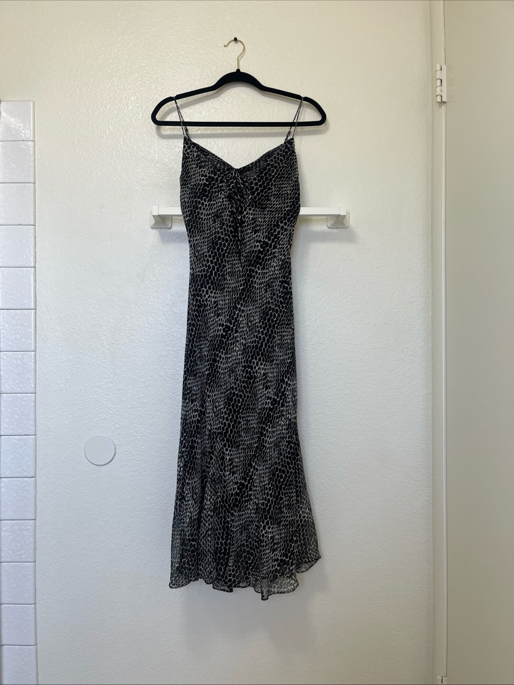 Betsey Johnson Vtg Animal Print Y2k Fairy Whimsigoth Silk Dress Sz 8 Ruffle Slip